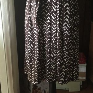 Chaps Dresses - Chaps Brown & White Print Faux Wrap V-Neck Dress Chaps Dresses - Chaps Brown & White Print Faux Wrap V-Neck Dress